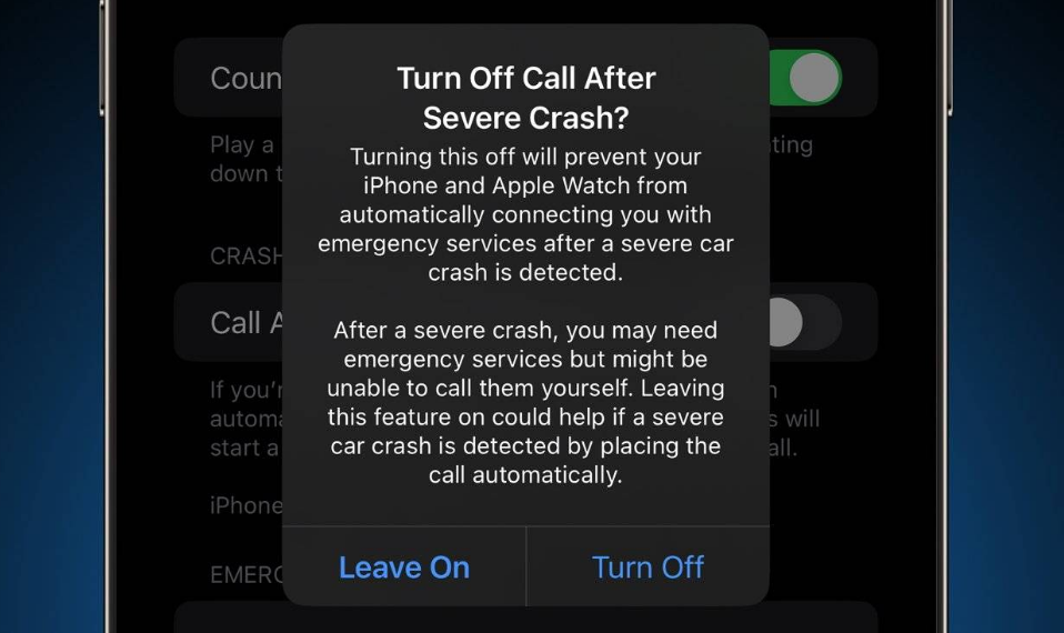 黑龙江苹果14维修分享 iPhone 14 和 Apple Watch 上关闭崩溃检测 