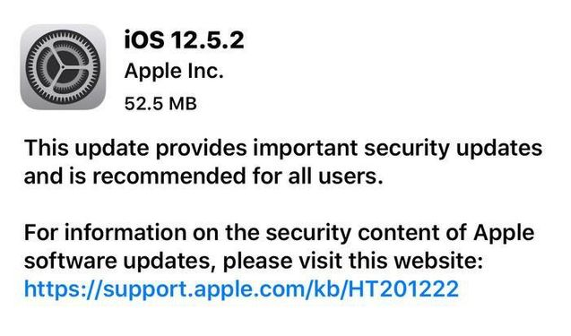 黑龙江苹果手机维修分享iOS12.5.2发布，建议所有老苹果用户安装 